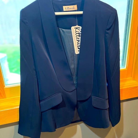 Kittenish - Navy Open Front Blazer , Size Medium - Picture 1 of 3